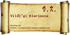 Világi Klarissza névjegykártya
